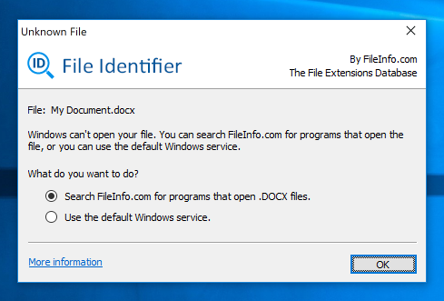 File Identifier Dialog Box