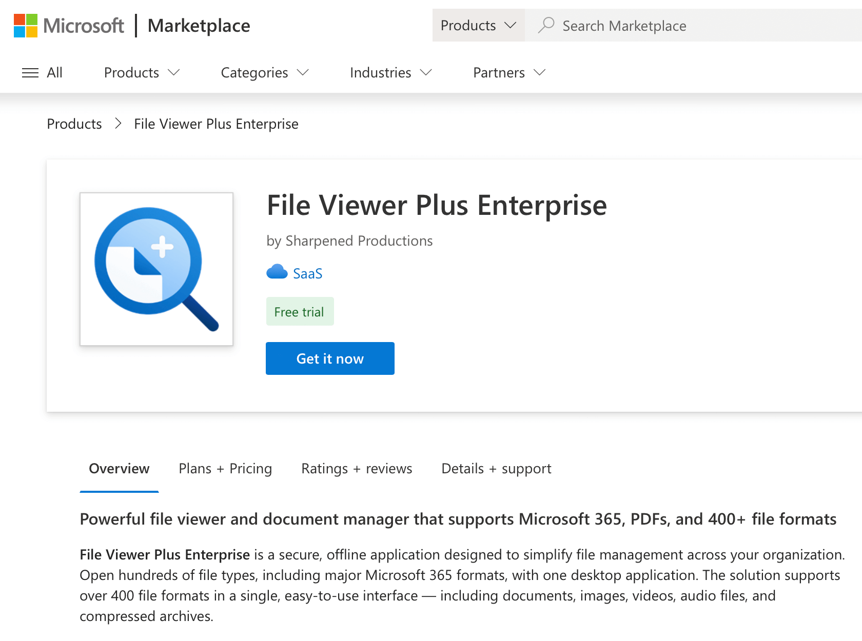 Official Marketplace Listing for File Viewer Plus Enterprise File Viewer Plus Enterprise in Microsoft Marketplace