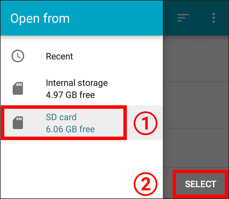 Select SD Card Instructions